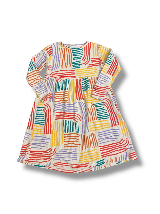 Size 8-9 Bobo Choses long sleeve dress with rainbow stripes Default Title / 9-Aug / Girl