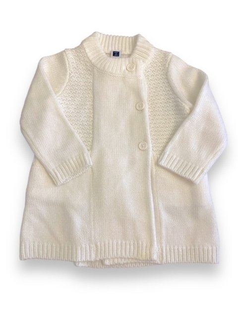 Size 12-18 month white long sweater cardigan with pockets Default Title / 12-18 month / Girl