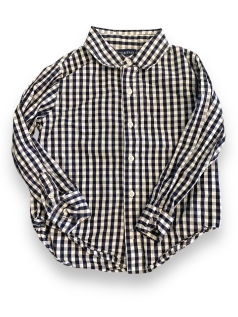 Size 4 Andy and Evan navy and white gingham button up Default Title / 4 / Boy