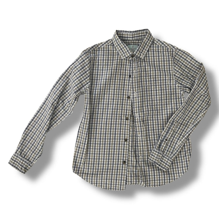 Size 10-12 Class/Club modern fit navy and hunter green plaid button down Default Title / 12-Oct / Boy