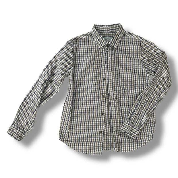 Size 10-12 Class/Club modern fit navy and hunter green plaid button down Default Title / 12-Oct / Boy