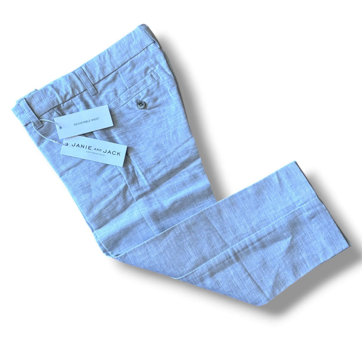 Size 3 Janie and Jack grey linen dress pant with adjustable waist - NWT Default Title / 3 / Boy
