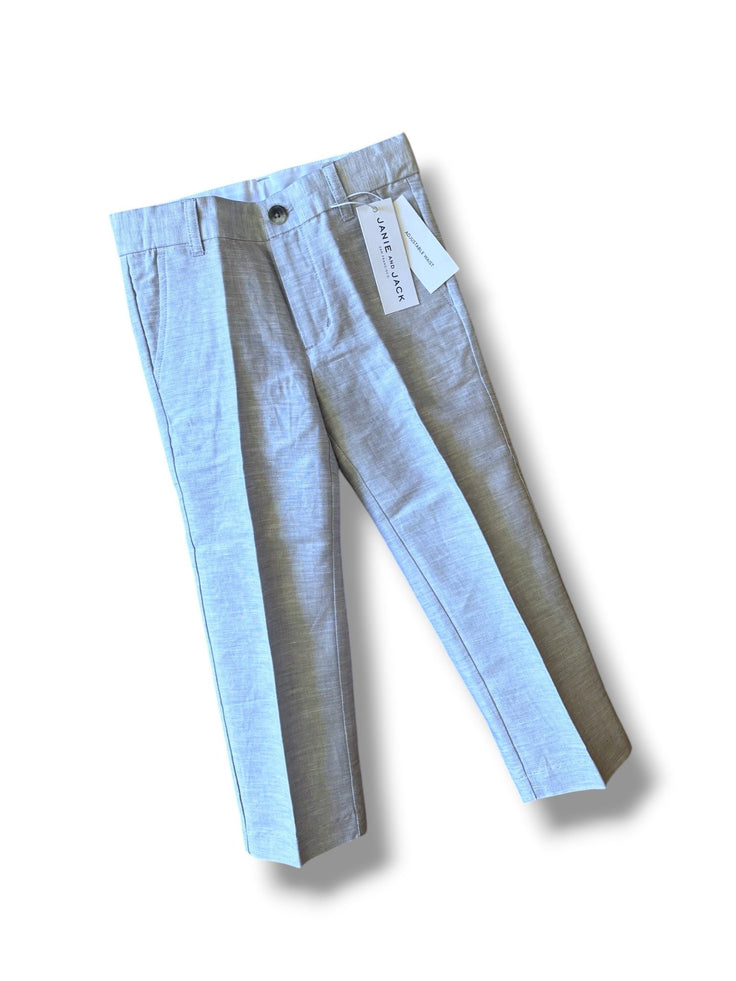 Size 5 Janie and Jack grey linen dress pant with adjustable waist - NWT Default Title / 5 / Boy