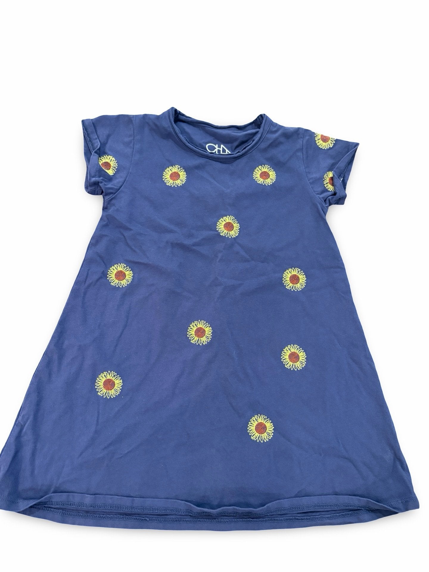 Size 4 Chaser navy dress with sunflowers Default Title / 4 / Girl