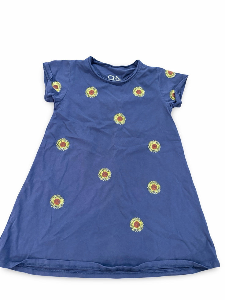 Size 4 Chaser navy dress with sunflowers Default Title / 4 / Girl