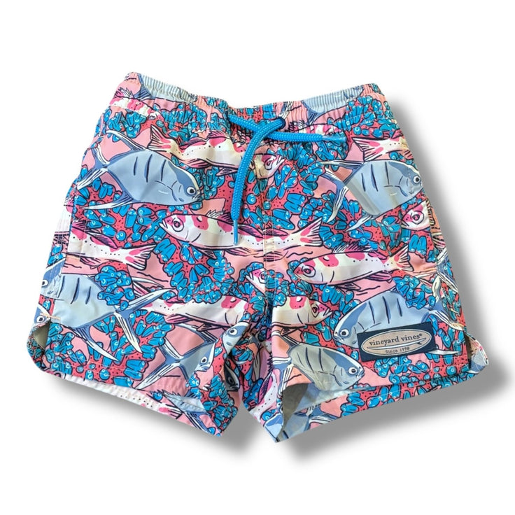 Size 2T Vineyard Vines pink/blue swim trunks w/ fish Default Title / 2 / Boy
