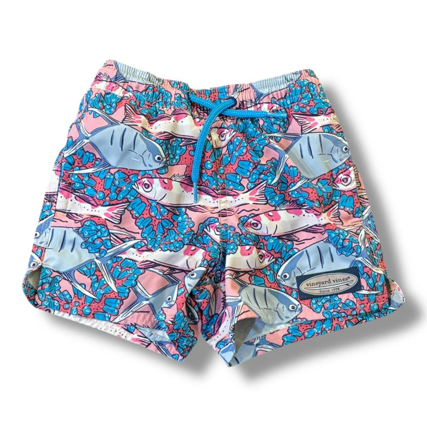 Size 2T Vineyard Vines pink/blue swim trunks w/ fish Default Title / 2 / Boy