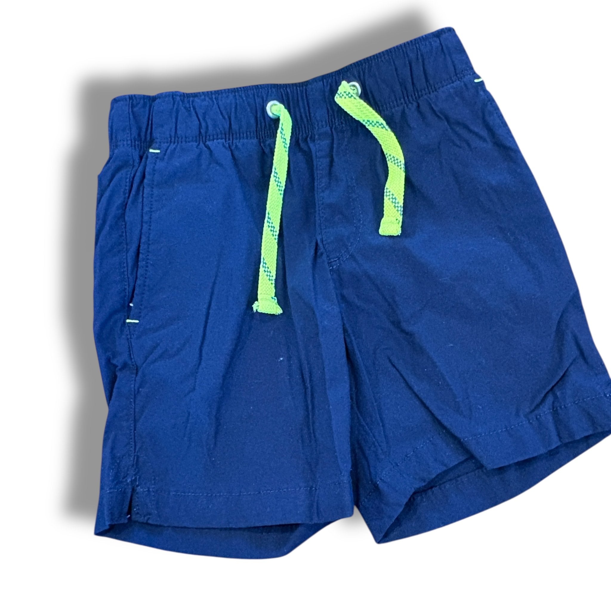 Size 3 Crewcuts navy performance pull on shorts with neon drawstrings Default Title / 3 / Boy