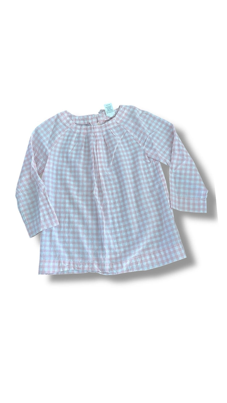 Size 4 Crewcuts lightweight pink and white gingham top Default Title / 4 / Girl