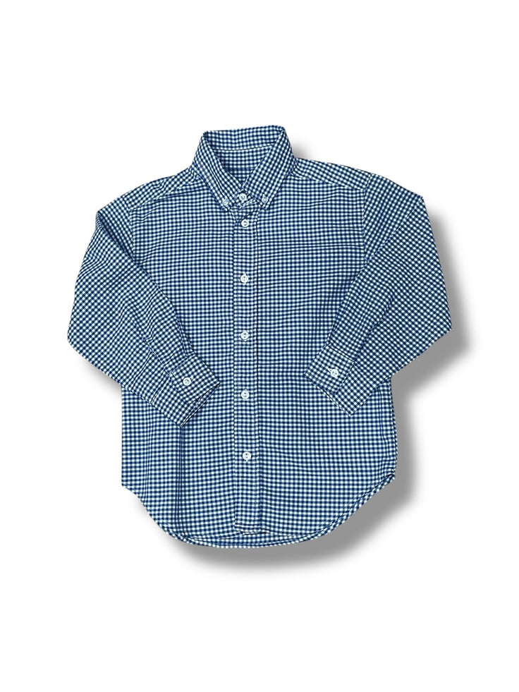 Size 5/6 Kelly's Kids blue/white checked long sleeve button down Default Title / 6-May / Boy