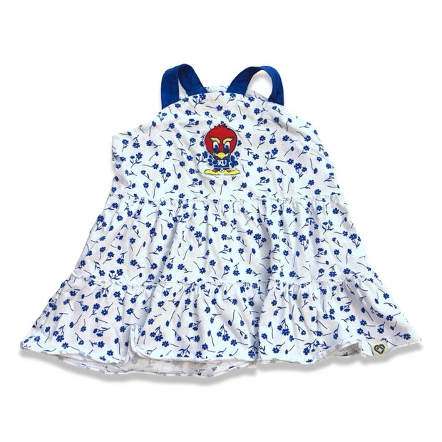 Size 6-12 month Colosseum white and blue floral dress with Baby J Default Title / 6-12 month / -