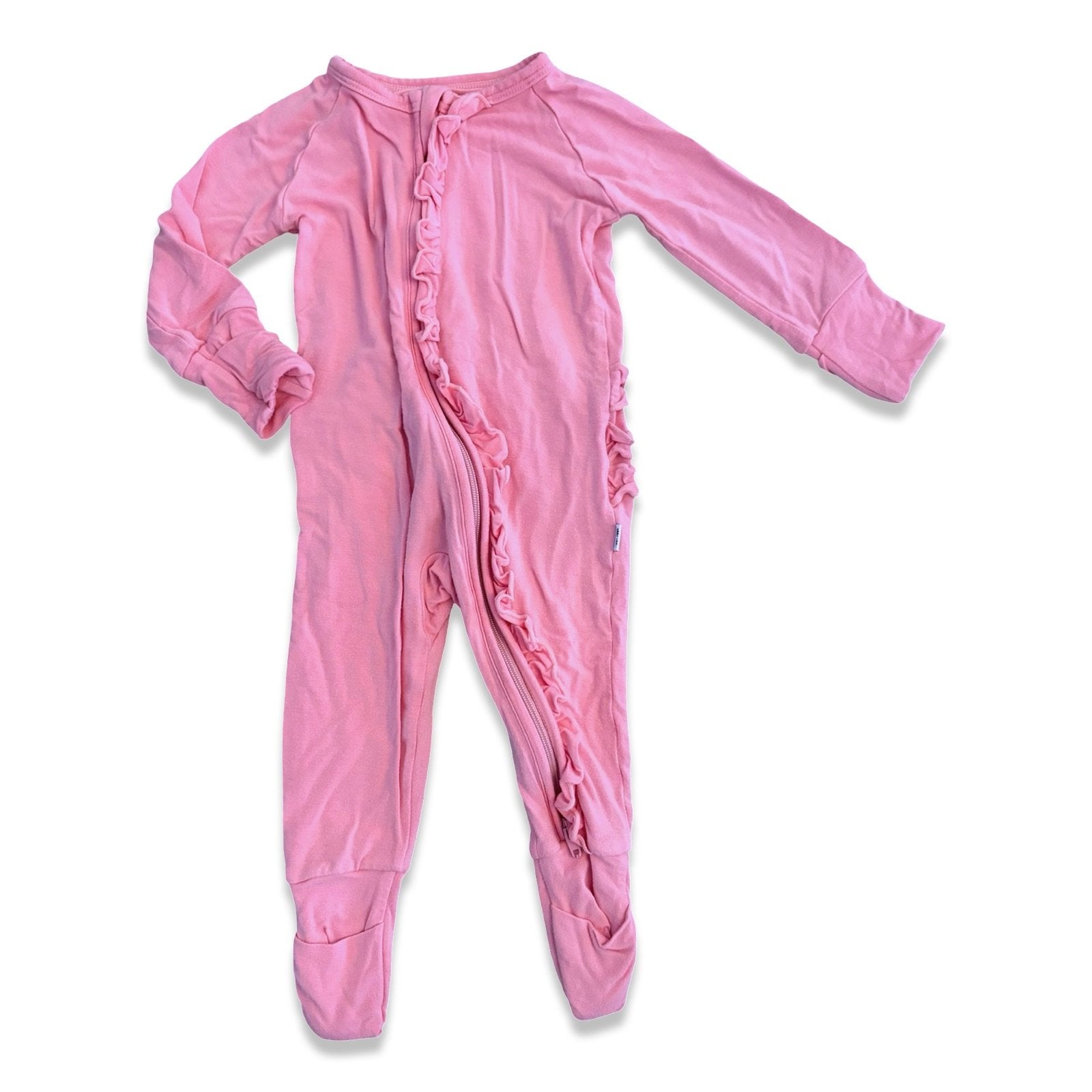 Size 0-3 month Little Sleepies dusty pink sleeper with ruffles Default Title / 0-3 month / Girl