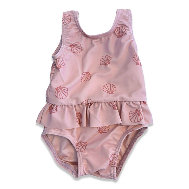 Size 3-6 month Rylee and Cru light pink skirted swimsuit with seashells - NWT Default Title / 3-6 month / Girl