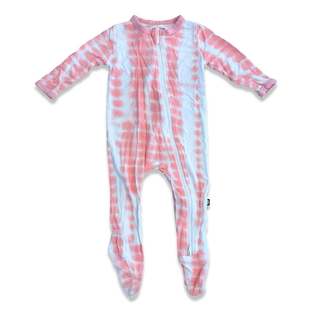 Size 3-6 month Kyte baby pink and white tie dye sleeper Default Title / 3-6 month / Girl