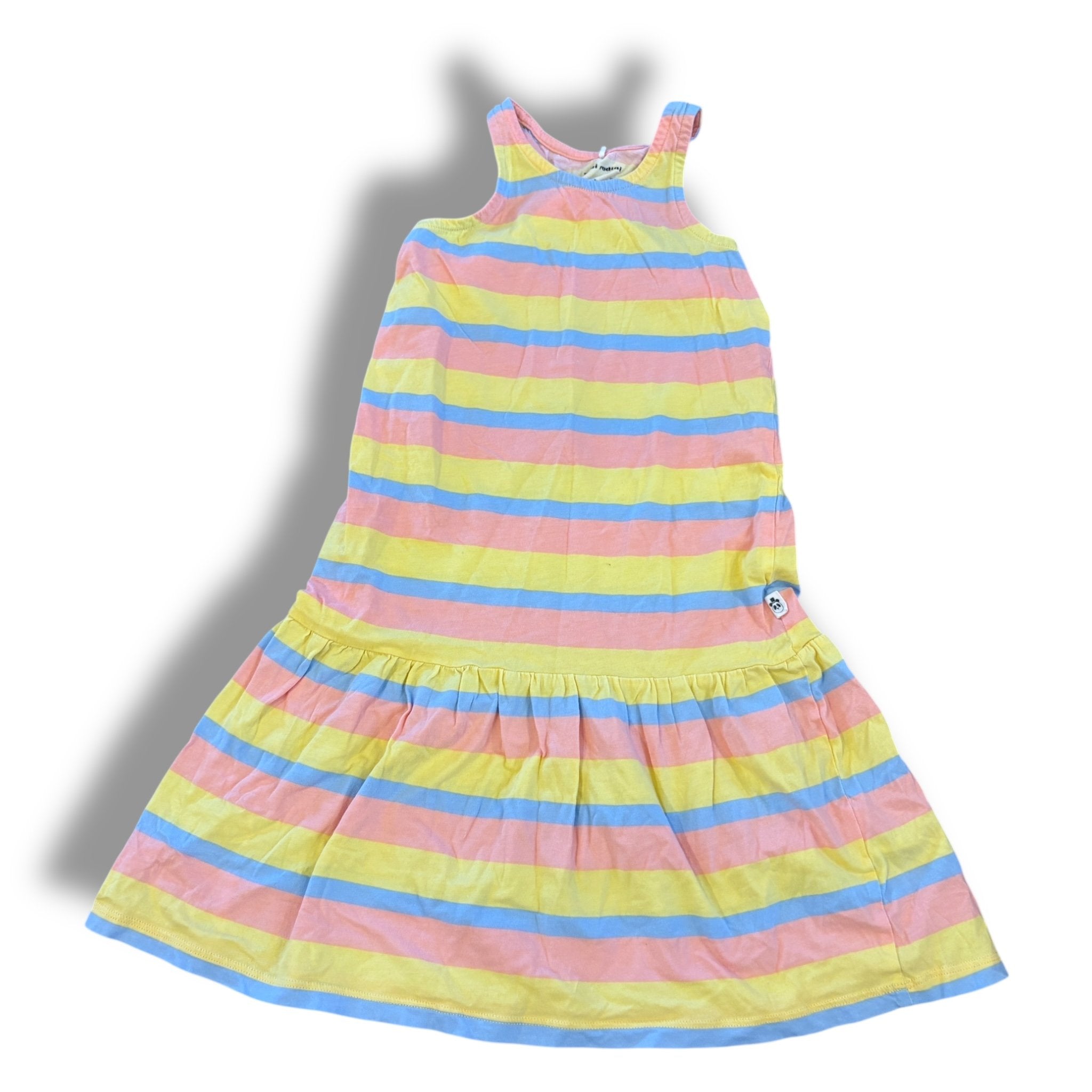 Size 3-5 Mini Rodini peach/blue/yellow stripe tank dress Default Title / 5-Mar / Girl