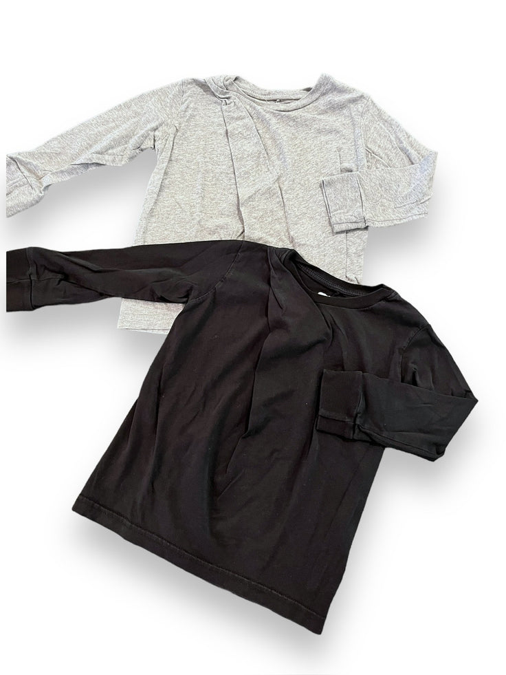 Size 2-3 Nununu black and grey tee set Default Title / 3-Feb / Girl