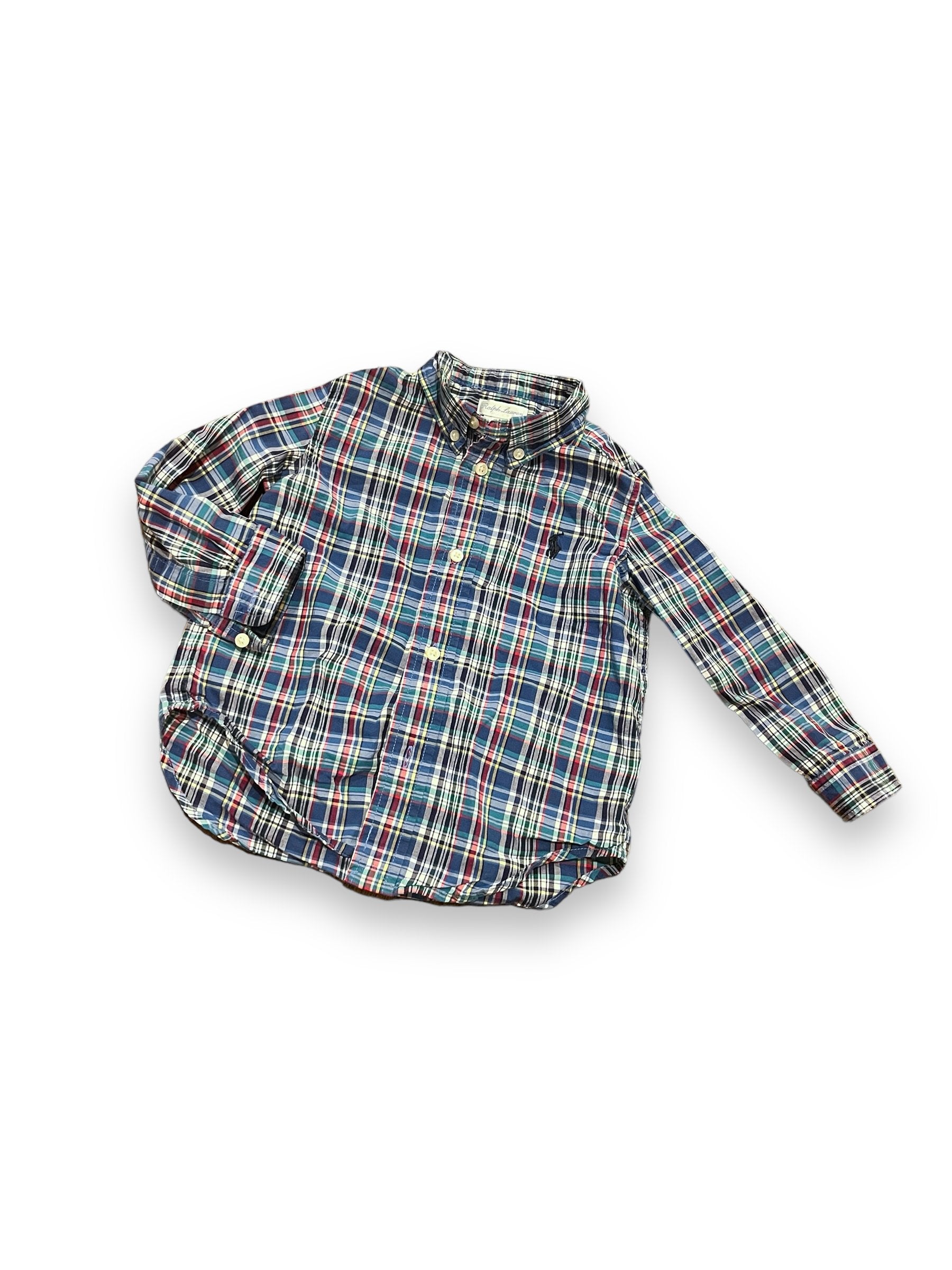 Size 24 month Ralph Lauren plaid button up with black horse Default Title / 2 / Boy