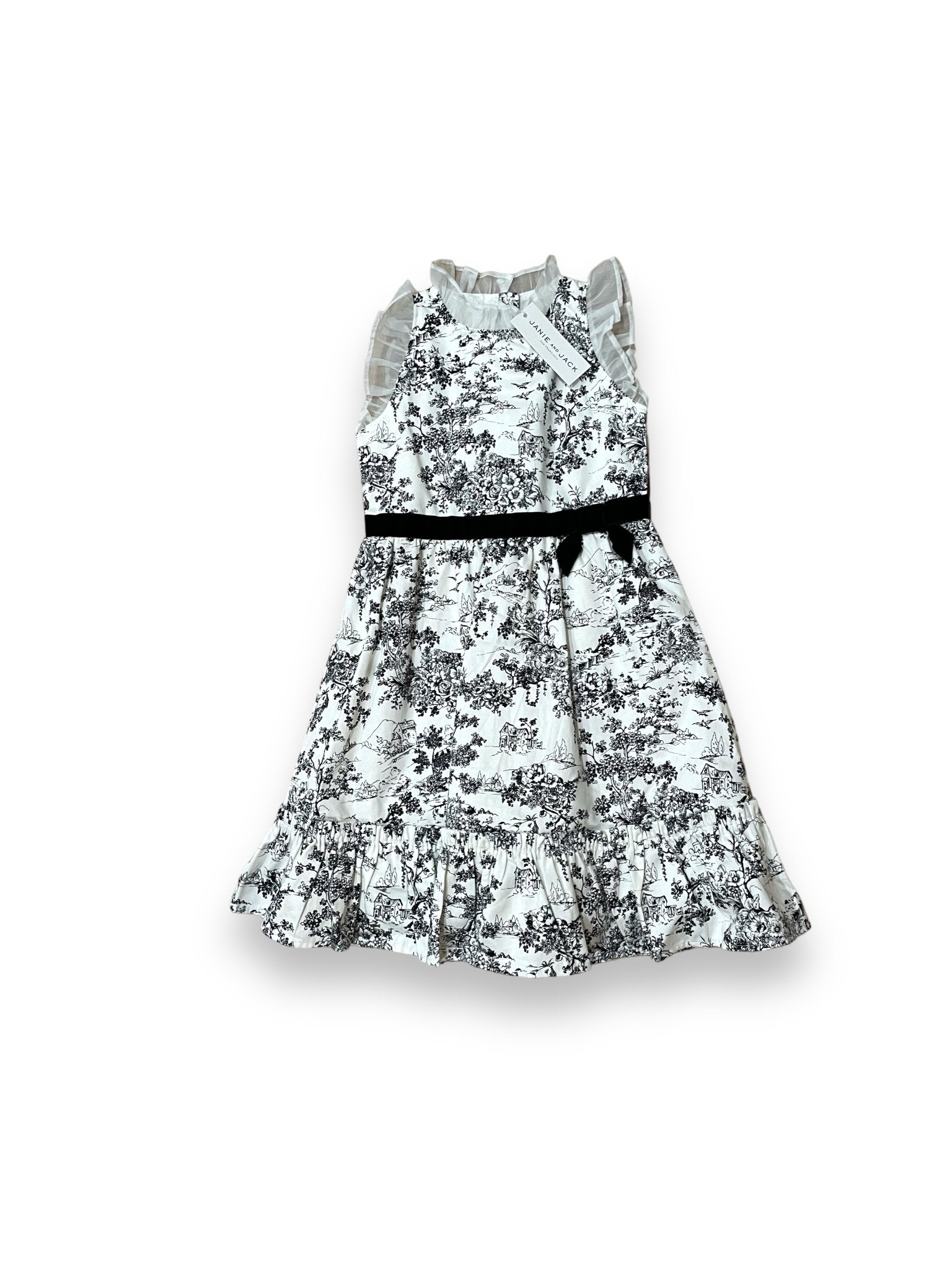 Size 6 Janie and Jack black and cream dress, NWT Default Title / 6 / Girl