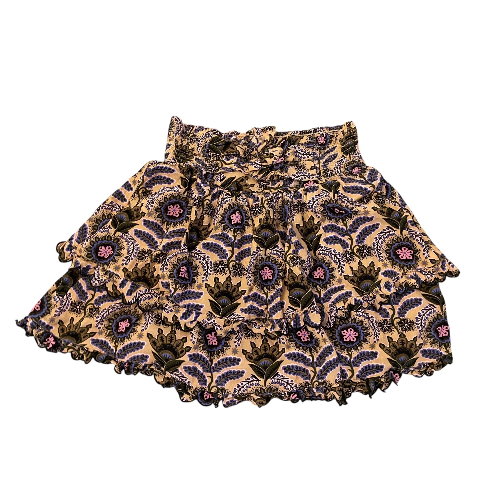 Size 14 Scotch and Soda gold and brown floral tiered ruffle skirt Default Title / 14 / Boy