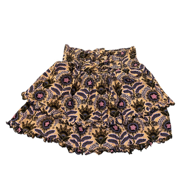 Size 14 Scotch and Soda gold and brown floral tiered ruffle skirt Default Title / 14 / Boy