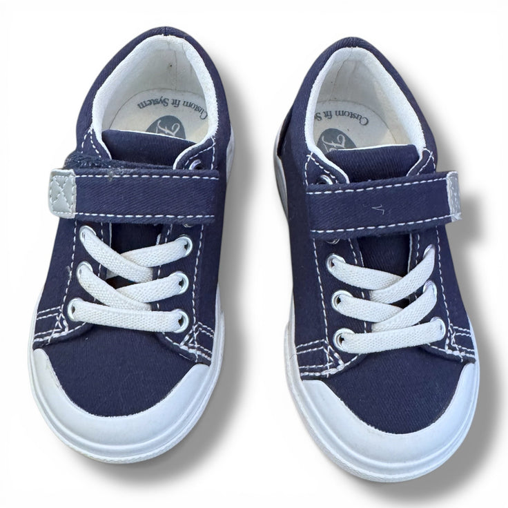 Size 5 toddler Footmates navy velcro sneakers Default Title / 5 / -
