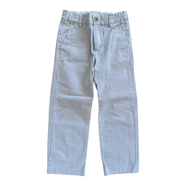 Size 5 Janie and Jack light blue and white stripe seersucker pants Default Title / 5 / Boy