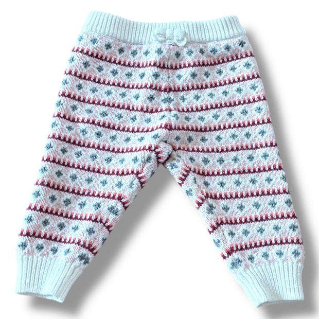 Size 6-12 month Janie and Jack cream, grey, pink sweater-material joggers Default Title / 6-12 month / Girl