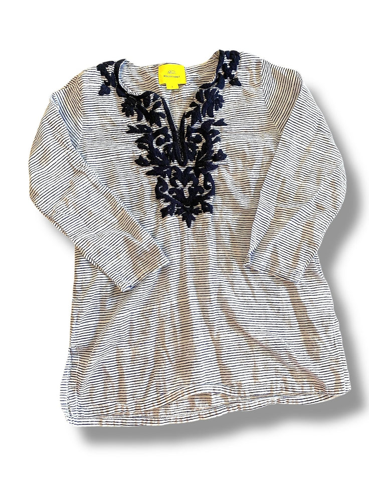 Size 2 Roller Rabbit navy striped tunic with navy embroidery Default Title / 2 / Girl