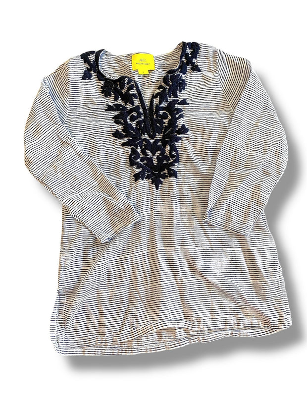 Size 2 Roller Rabbit navy striped tunic with navy embroidery Default Title / 2 / Girl