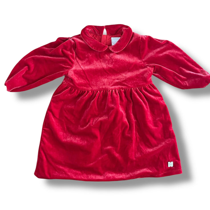 Size 18 month Carrement Beau red velvet dress with collar Default Title / 18 month / Girl