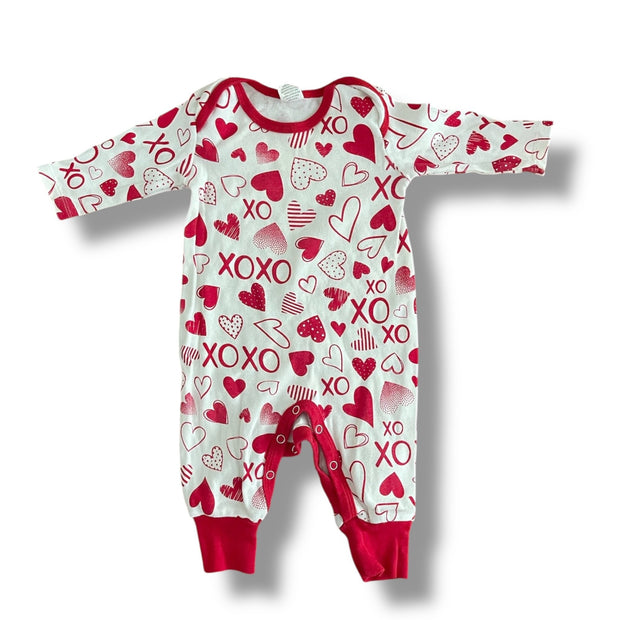 Size 3-6 month Tesa Babe long sleeved onesie XO and hearts Default Title / 3-6 month / Girl
