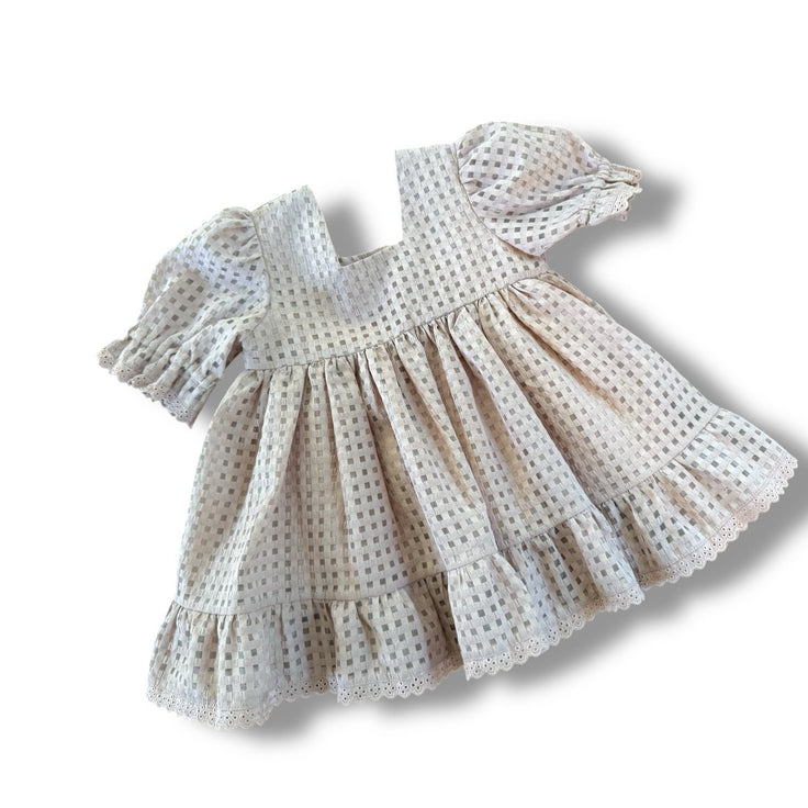 Size 2 Noralee earthy rose dress with square design and lace trim NWOT Default Title / 2 / Girl