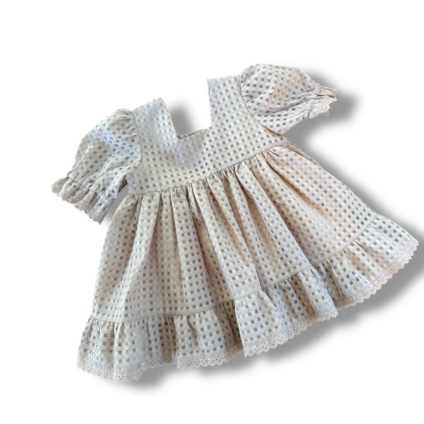 Size 2 Noralee earthy rose dress with square design and lace trim NWOT Default Title / 2 / Girl