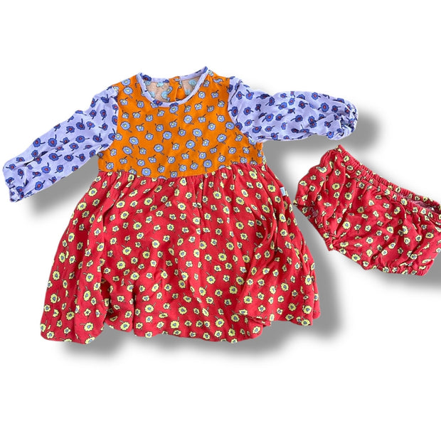 Size 18 month Stella McCartney multicolored (purple orange red) floral dress with matching bloomer Default Title / 18 month / Girl