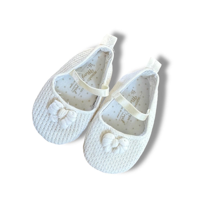 Size 1 (infant) Mayoral white knit style mary jane slip ons Default Title / 1 / -