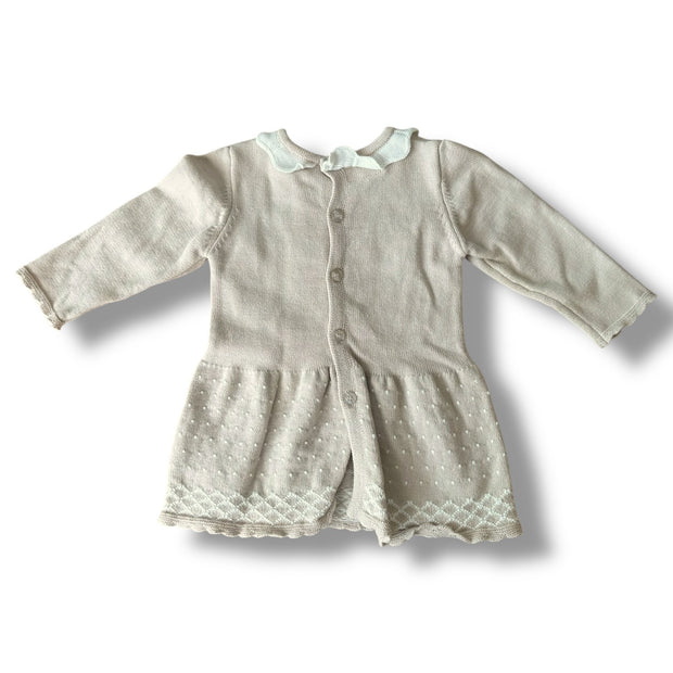 Size 4-6 month Mayoral tan long sleeve sweater dress with sheep on top Default Title / 5-Apr / Girl