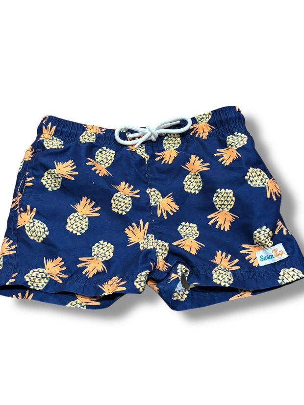 Size 3T SwimZip navy swim trunks w/ pineapples Default Title / 3 / Boy