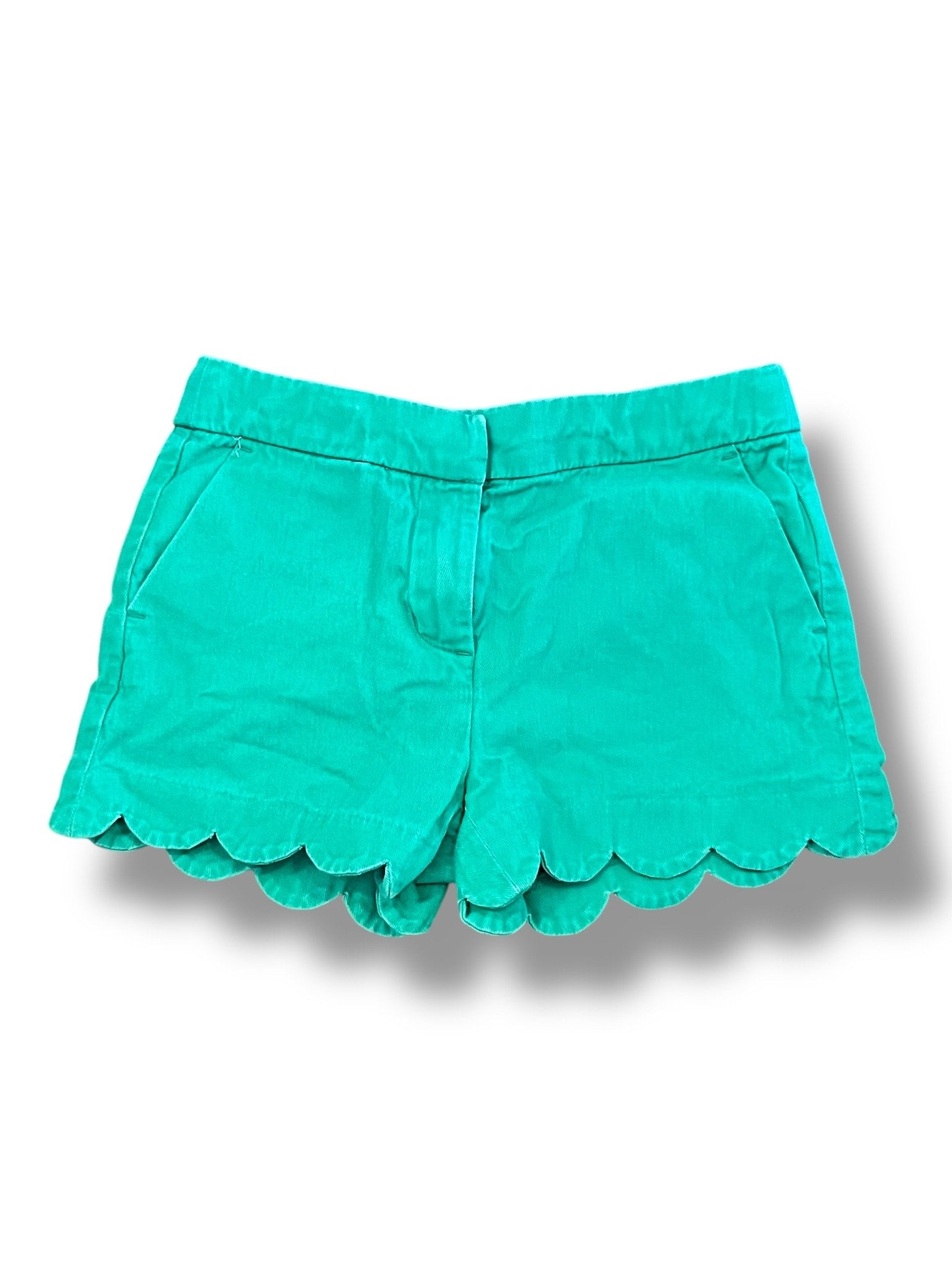 Size 7 Crewcuts green scallop hem shorts Default Title / 7 / Girl