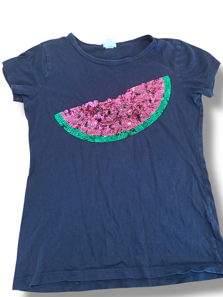 Size 12 Crewcuts navy tshirt with sequin watermelon (wear on sequins) Default Title / 12 / Girl