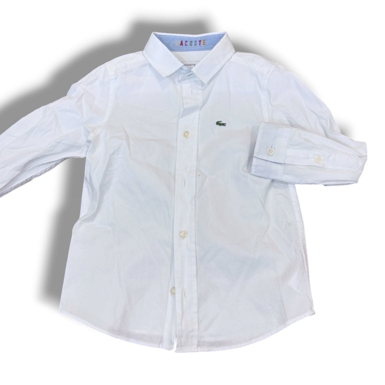 Size 4 Lacoste white long sleeve button down Default Title / 4 / Boy