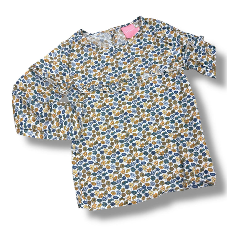 Size 10 Bisby blue and yellow floral long sleeve top Default Title / 10 / Girl
