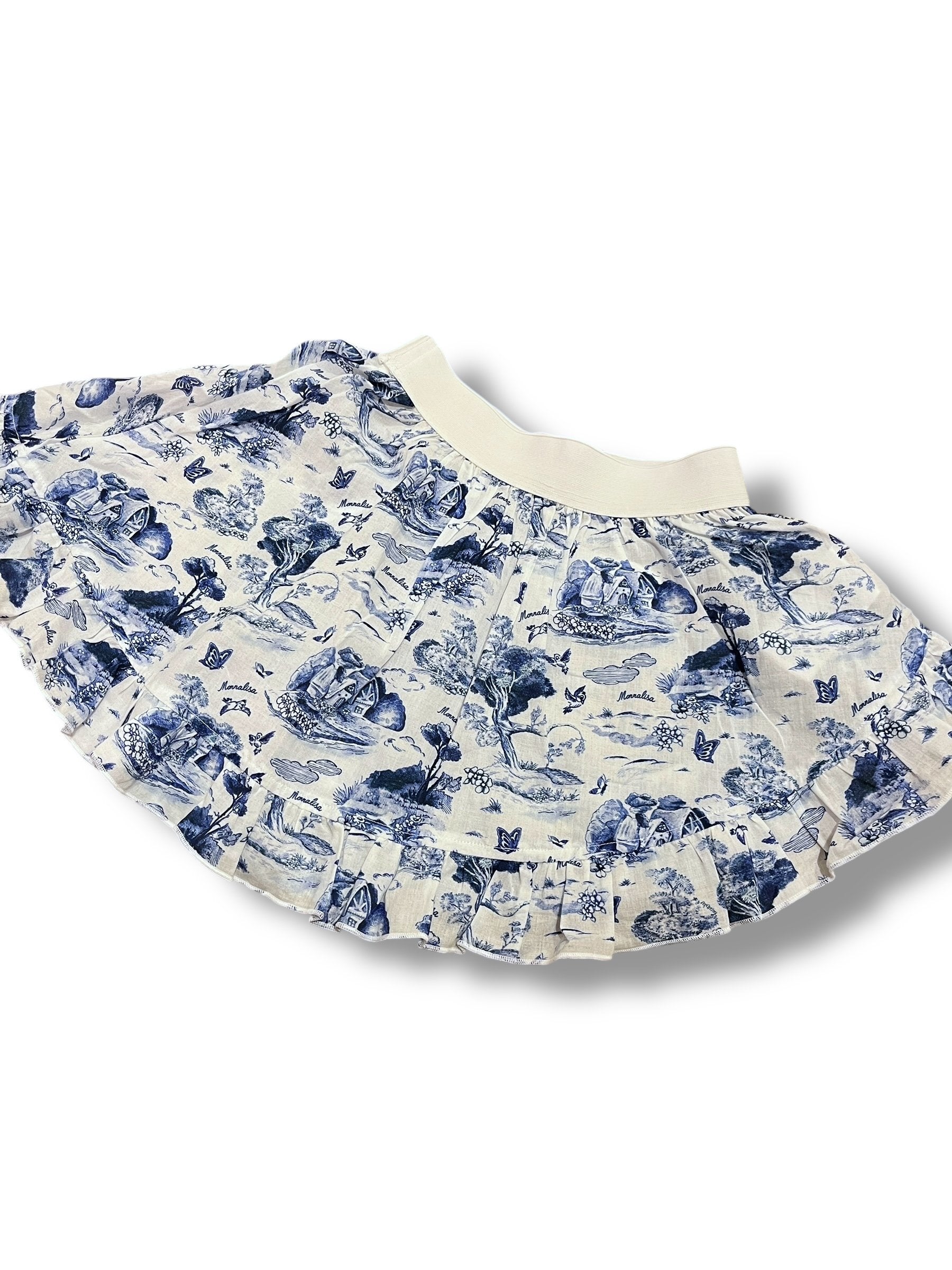 Size 8 Monnalisa blue/white story book skirt Default Title / 8 / Girl