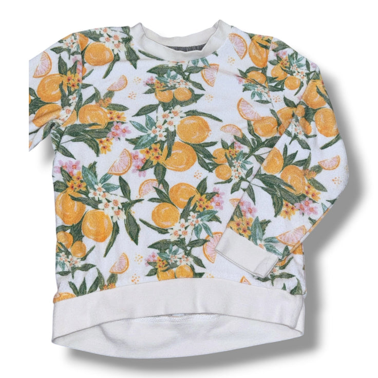 Size 5 Miki Miette cream terry cloth sweatshirt w/ lemons Default Title / 5 / Girl