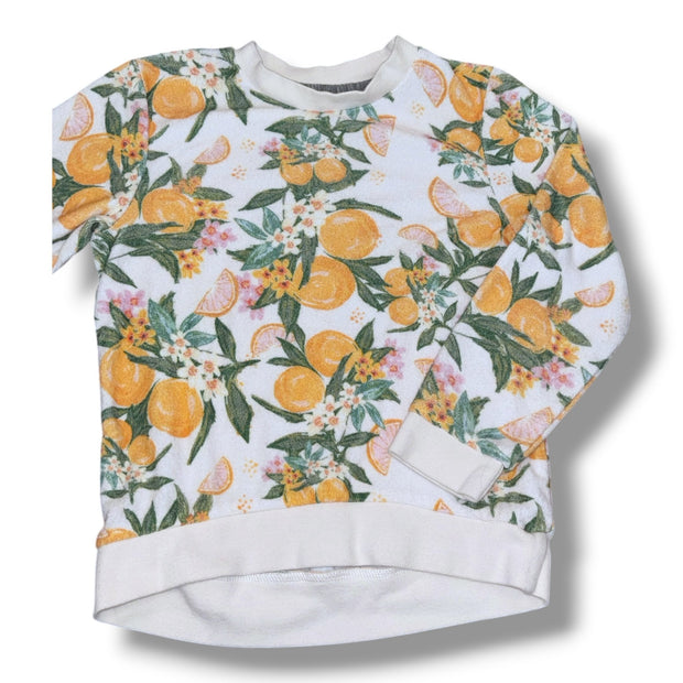 Size 5 Miki Miette cream terry cloth sweatshirt w/ lemons Default Title / 5 / Girl