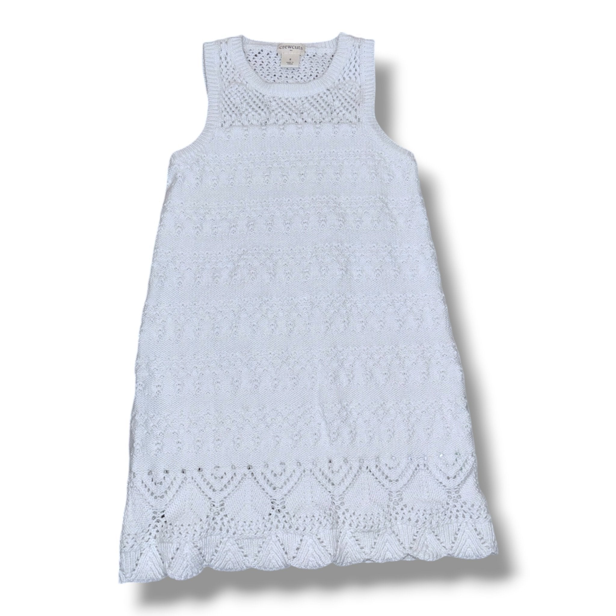 Size 5 Crewcuts white sweater-material jumper Default Title / 5 / Girl