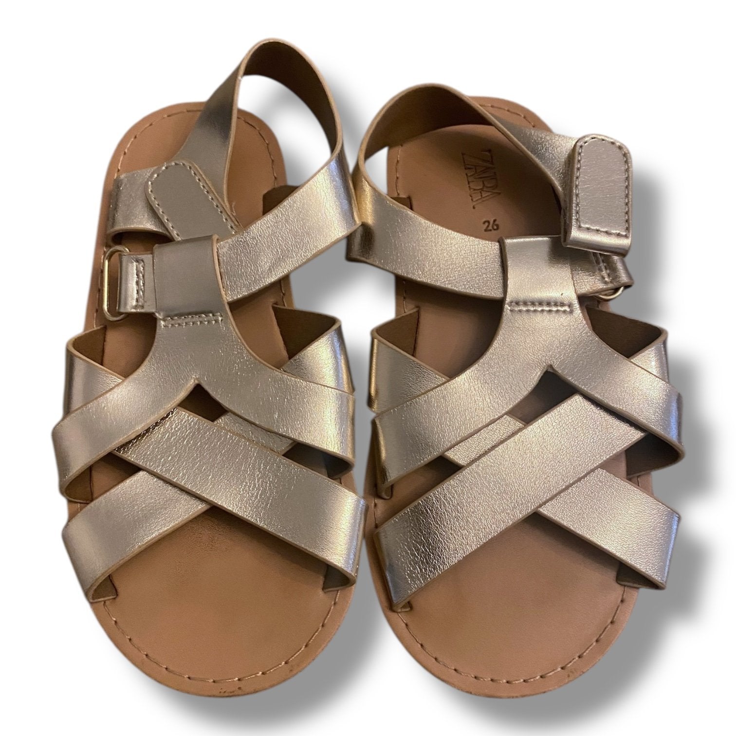 Size 26 (toddler 10) gold Zara woven sandals - New Default Title / 26 / -
