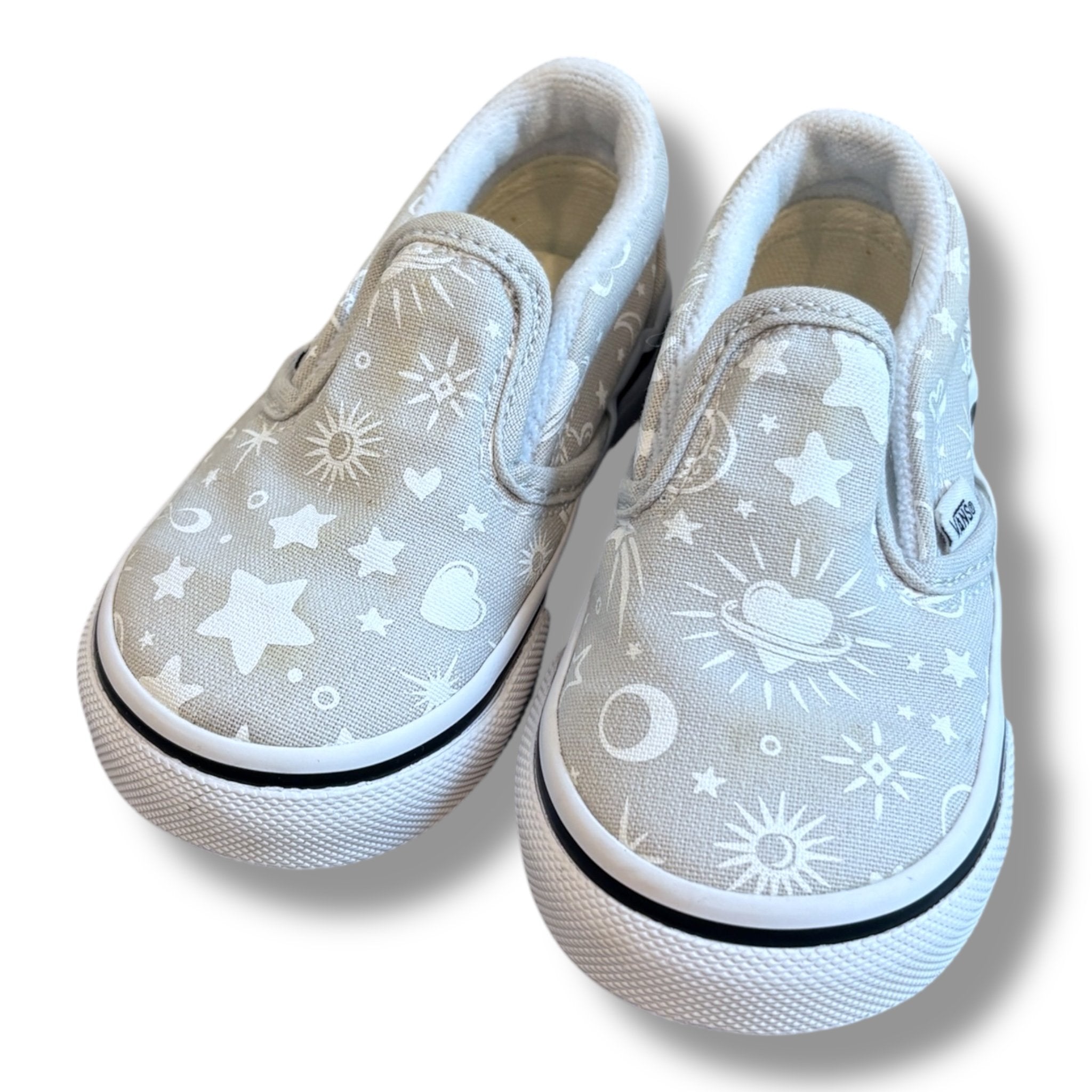 Size 5 toddler Vans grey slip ons with stars Default Title / 5 / -