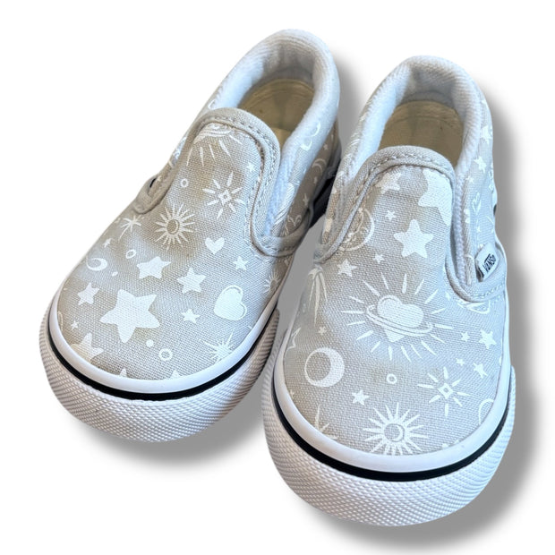 Size 5 toddler Vans grey slip ons with stars Default Title / 5 / -