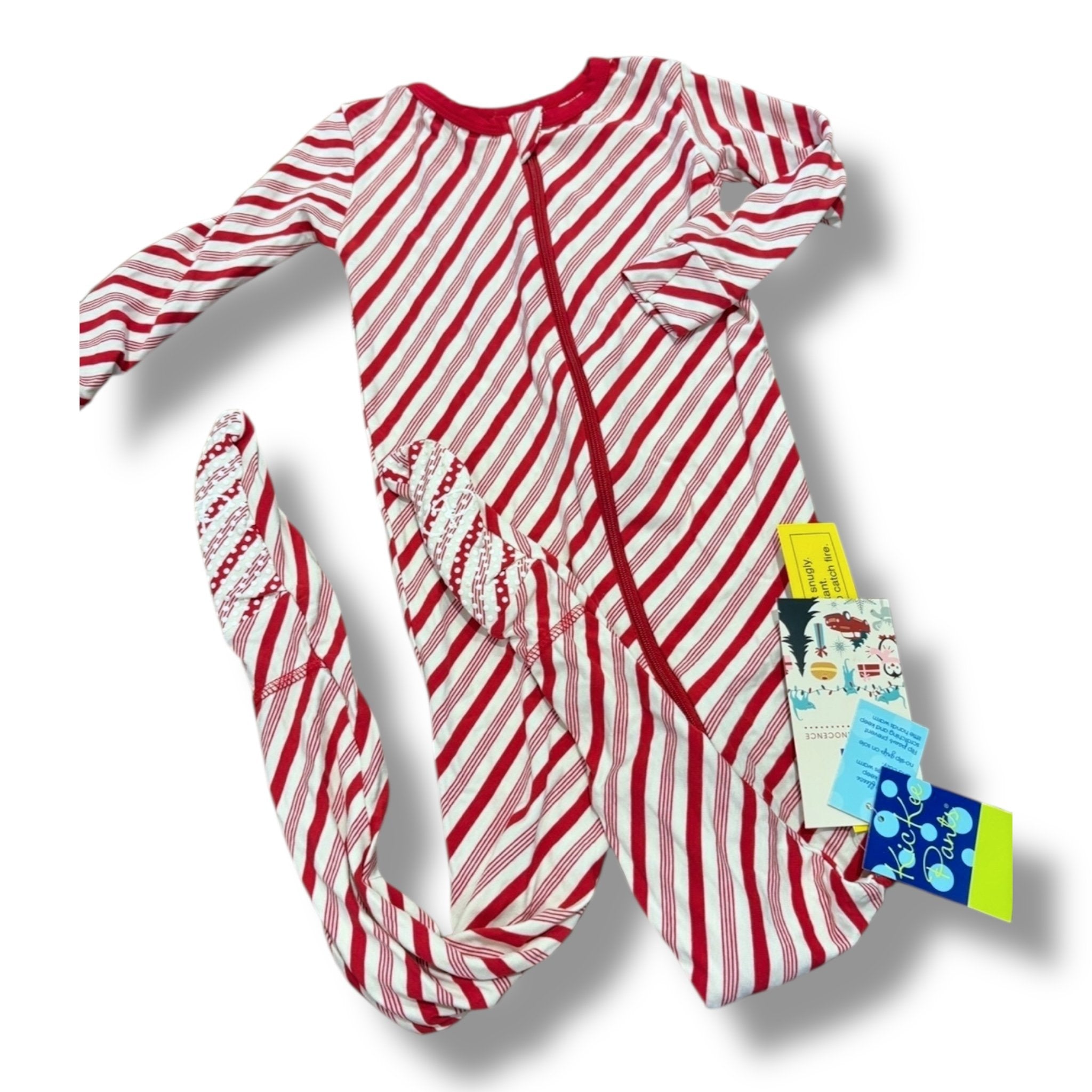 SIze 3 Kickee pants red/white stripe zip up sleeper NWT Default Title / 3 / -