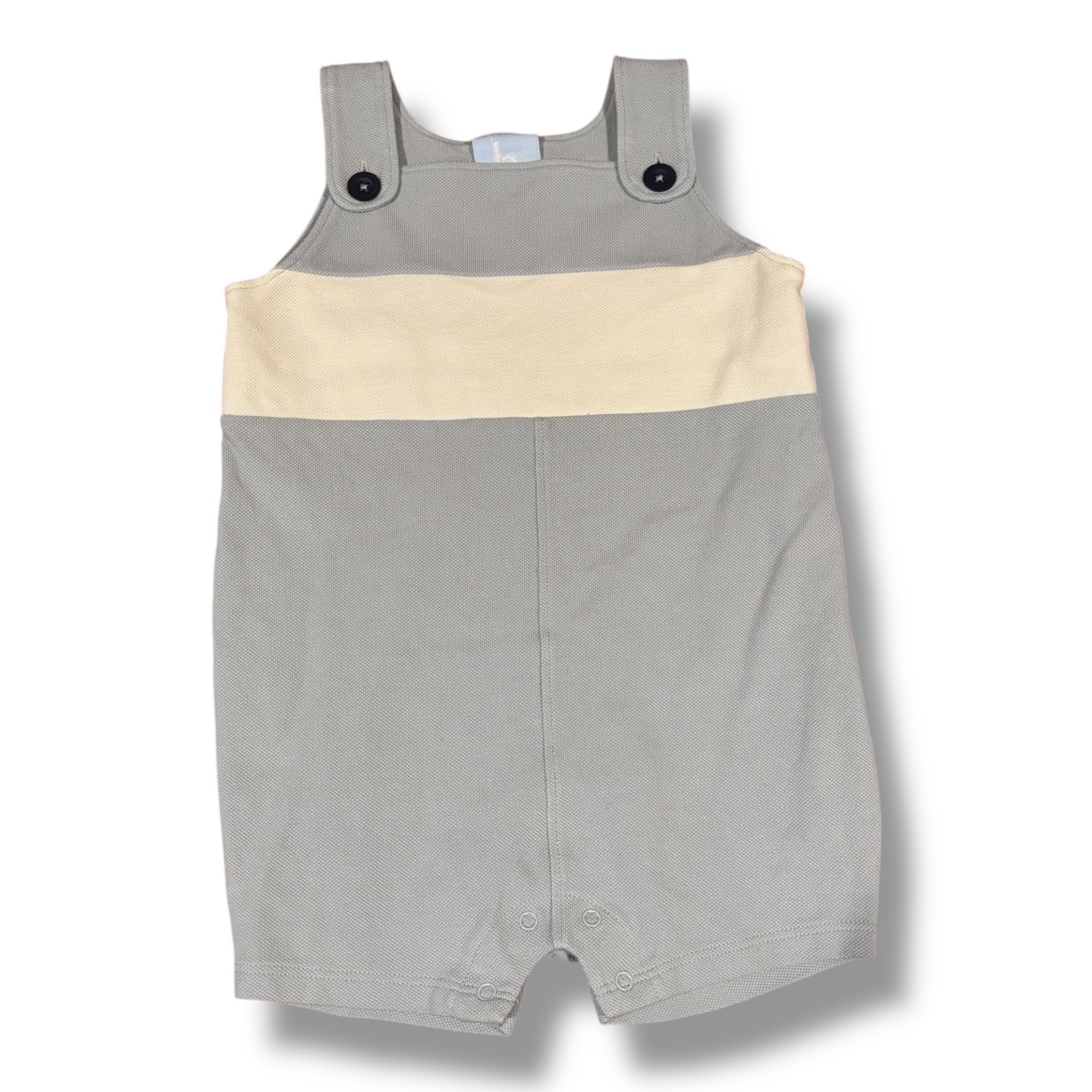 Size 24 month Bella Bliss light blue pique romper w/ white stripe Default Title / 2 / Boy